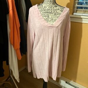 💖 Classic Elements Vintage Y2K Pink Ribbed Tunic Sweater | Medium 🌸